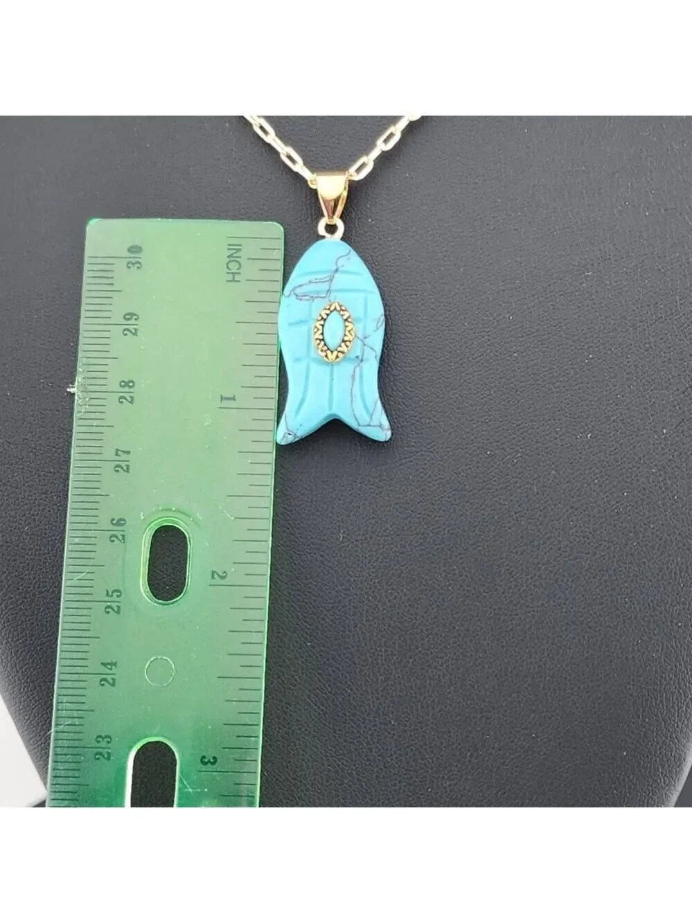 Under the Sea Vibes – Fish-Shaped Turquoise Necklace with Stone